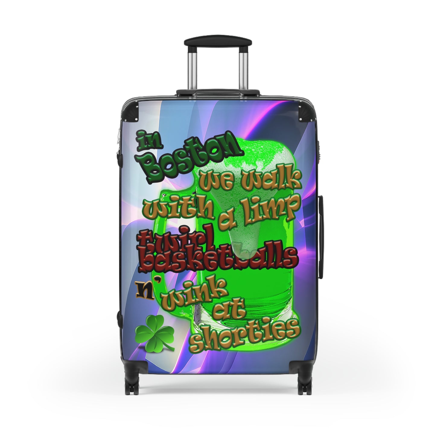 celtics logo - Suitcase (grey-pink wave)