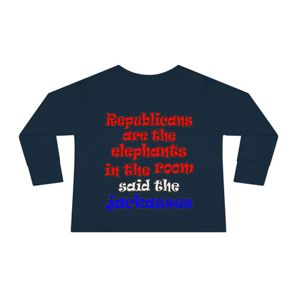 donkeys and elephants - Toddler Long Sleeve Tee