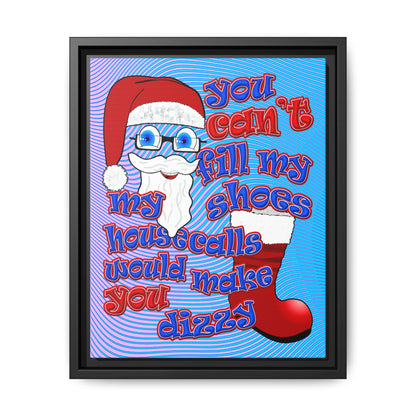santa's shoes - framed canvas art (light blue-purple wave)