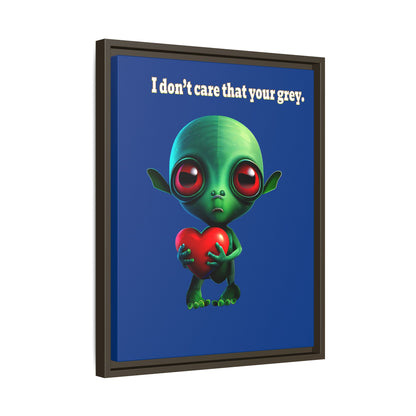 I don't care that your grey - framed canvas art (dark blue)