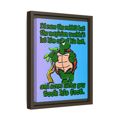 turtle race - framed canvas art (light blue-purple wave)