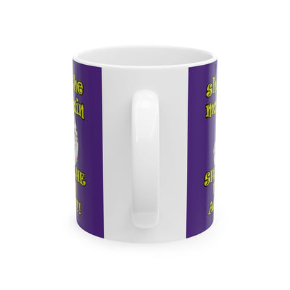 shoot the moon again - White Mug (purple)
