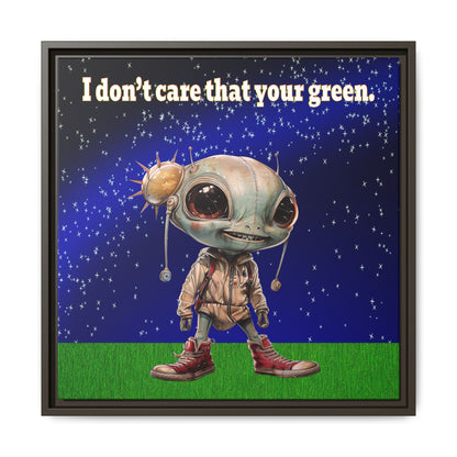 I don't care that your green - framed canvas art ('snoops' background)