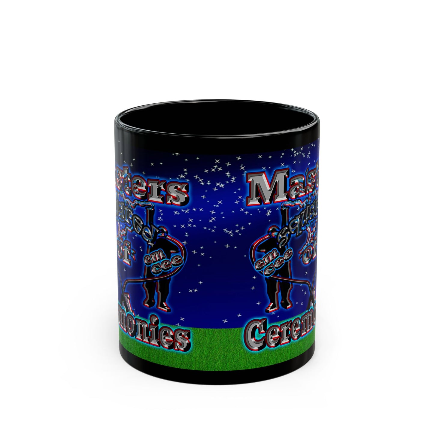 em cee squared - Black Mug ('snoops' background)