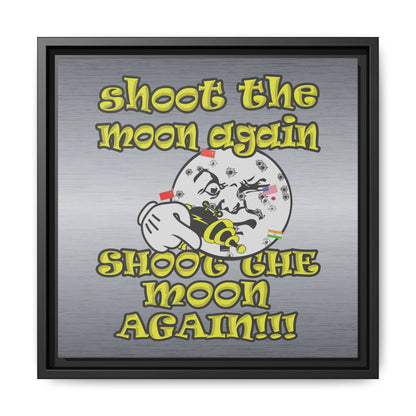 shoot the moon again - framed canvas art (brushed nickel)