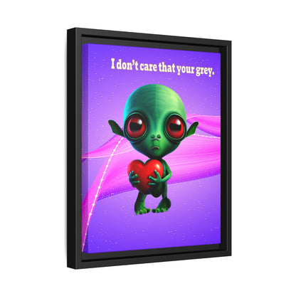 I don't care that your grey - framed canvas art (purple-pink wave)