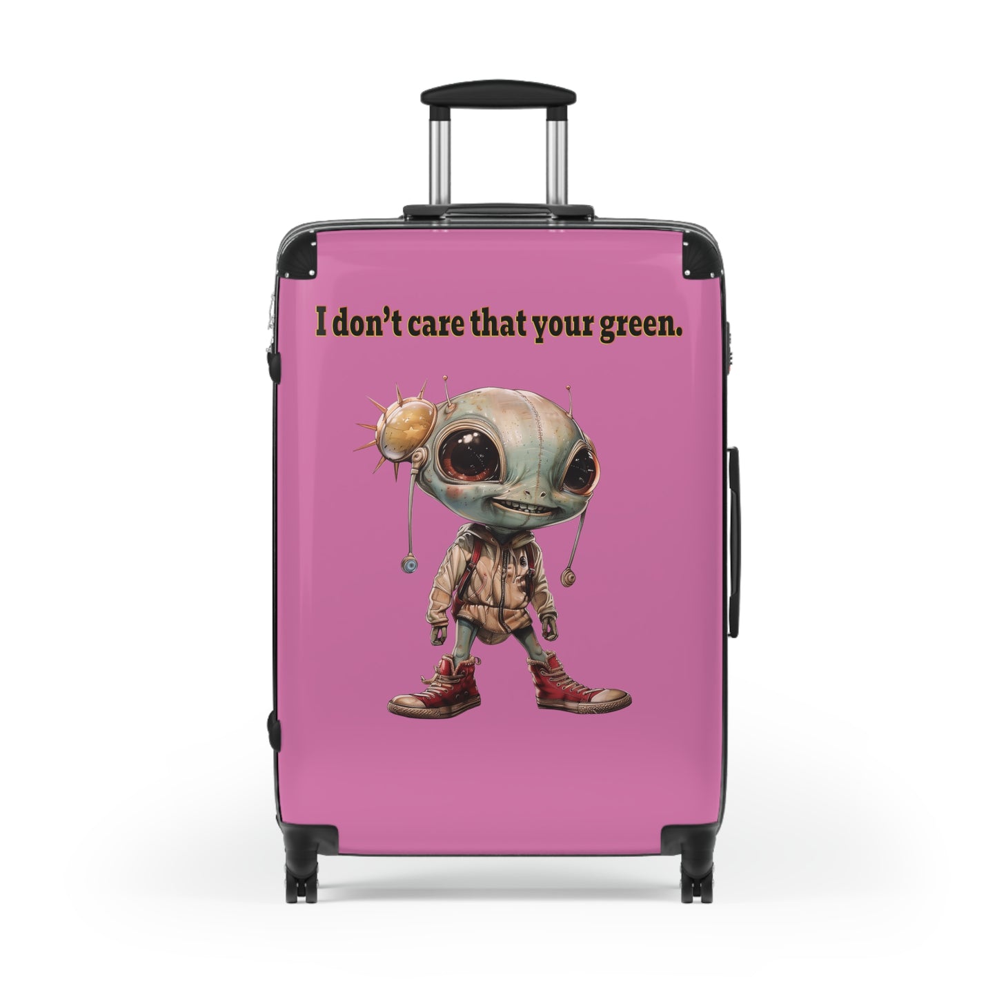 I don't care that your green - Suitcase (light pink)