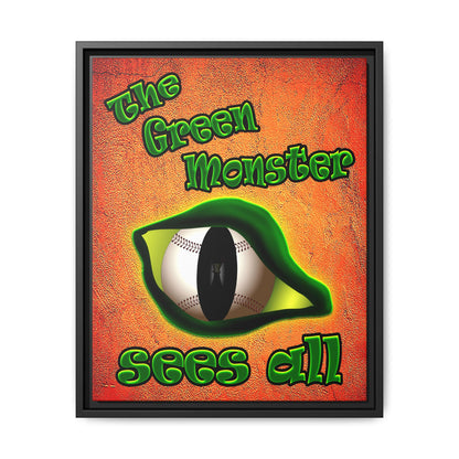 green monster - framed canvas art (burnt orange)