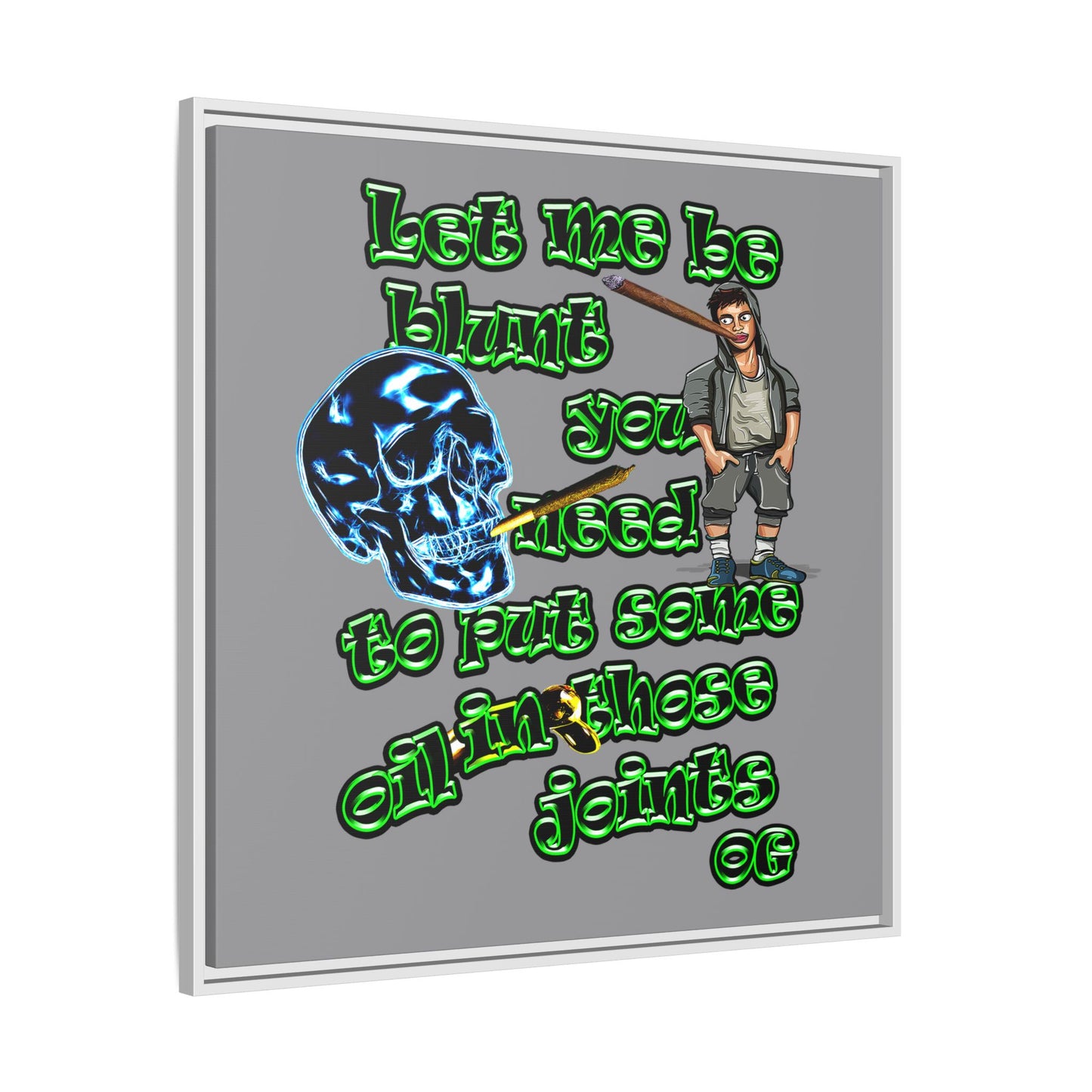 og - framed canvas art (grey)