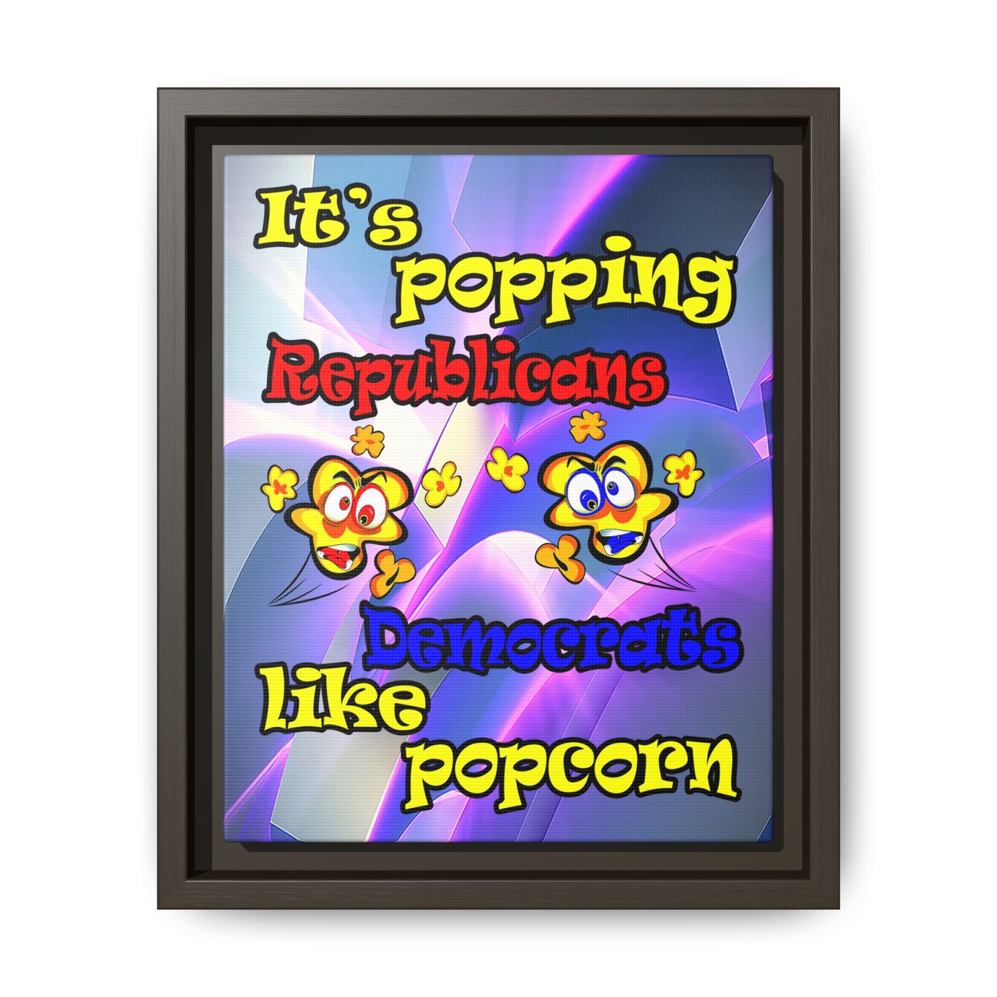 popping like popcorn - framed canvas art (grey-pink wave)