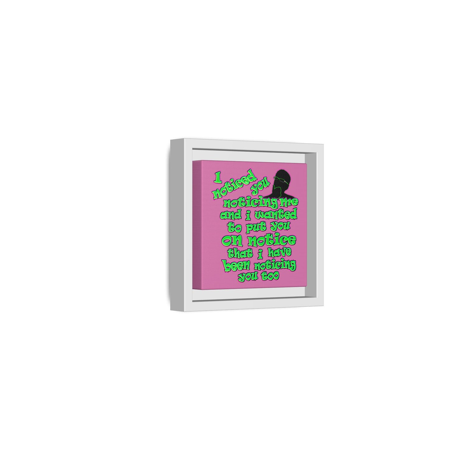 noticed you noticing - framed canvas art (light pink)