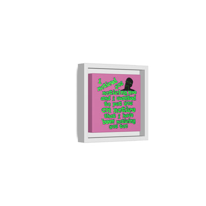 noticed you noticing - framed canvas art (light pink)