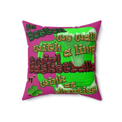 celtics logo - Faux Suede Square Pillow - (pink)