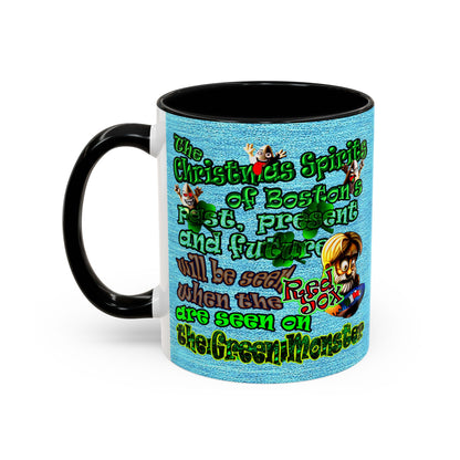 christmas spirits of boston - Accent Mug (faded blue)