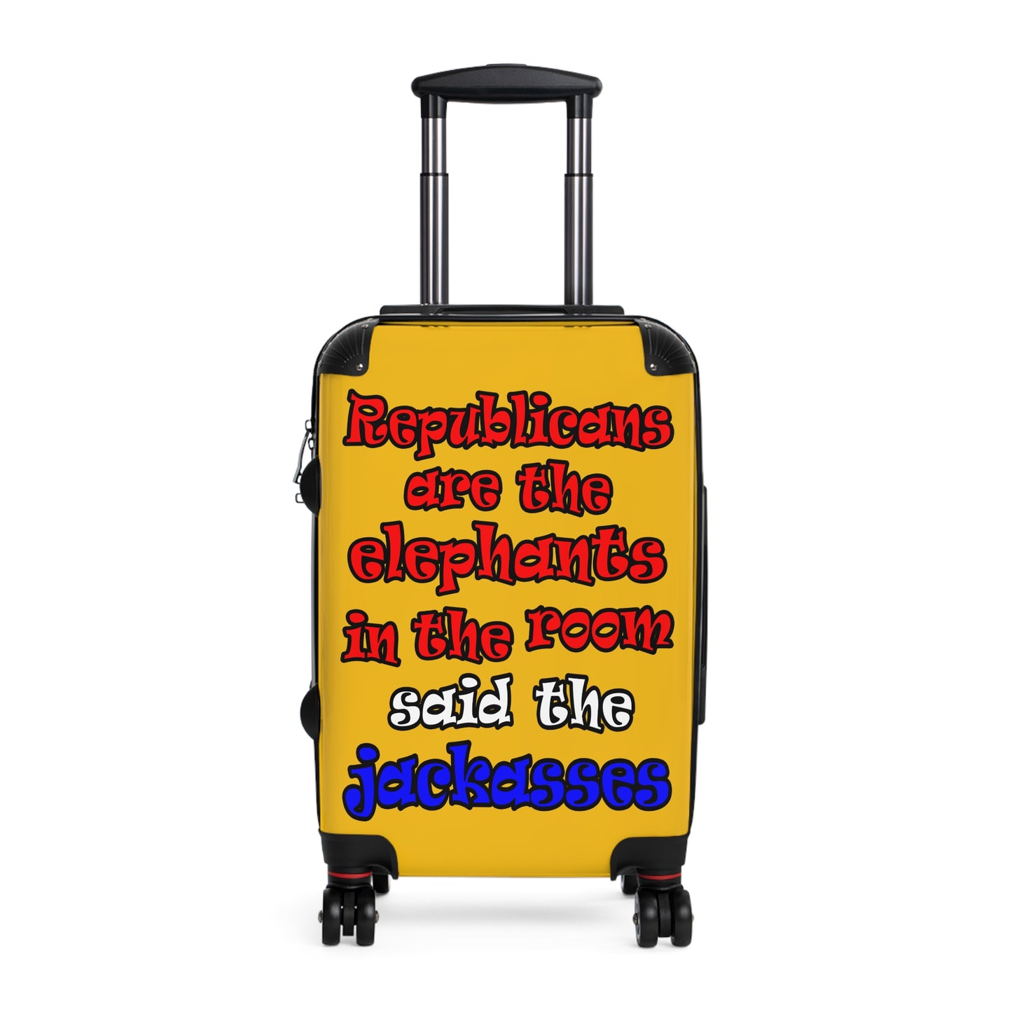 donkeys and elephants - Suitcase (yellow)
