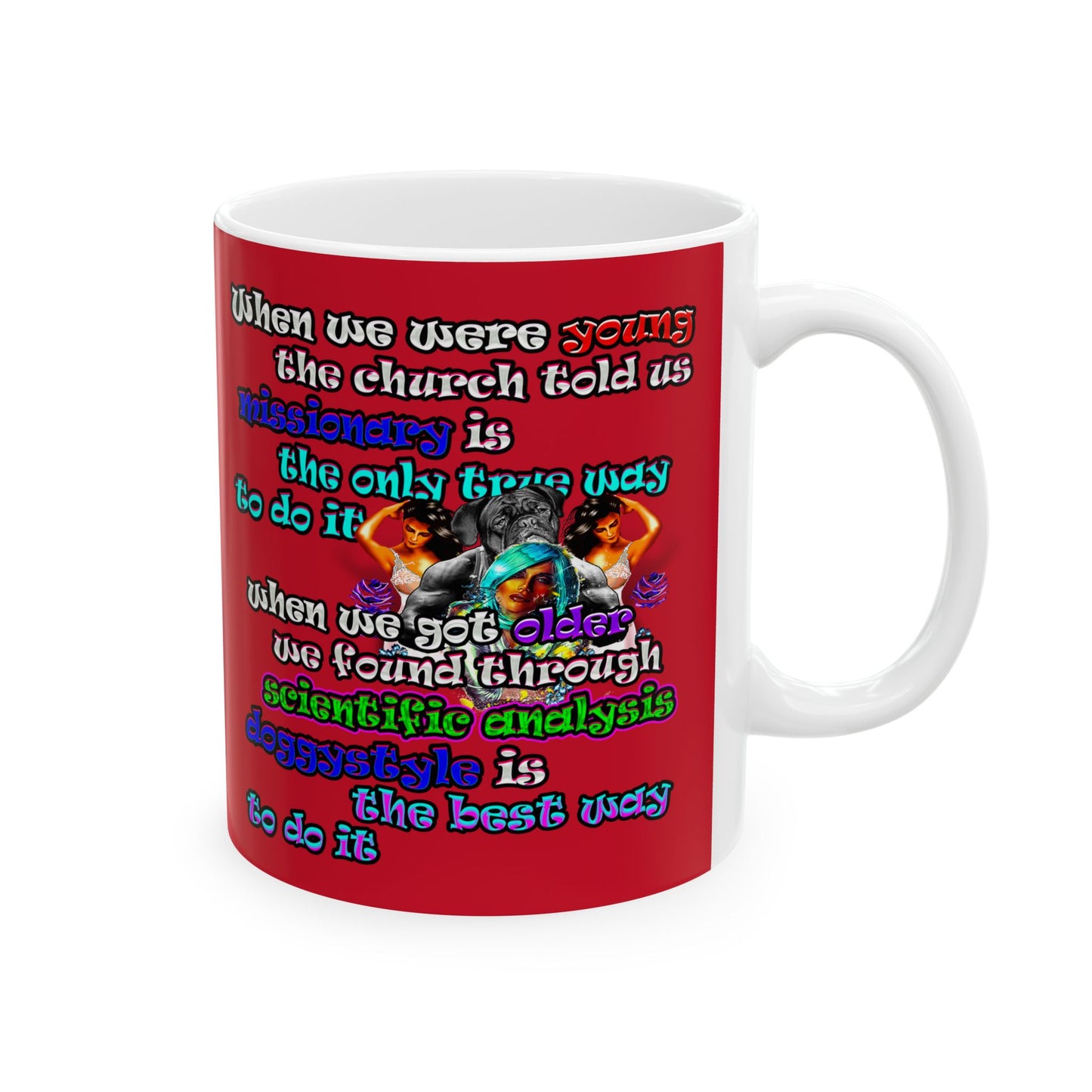doggystyle - White Mug (dark red)