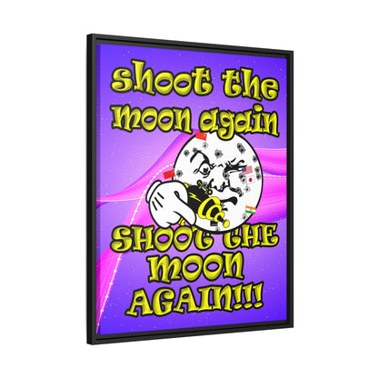 shoot the moon again - framed canvas art (purple-pink wave)