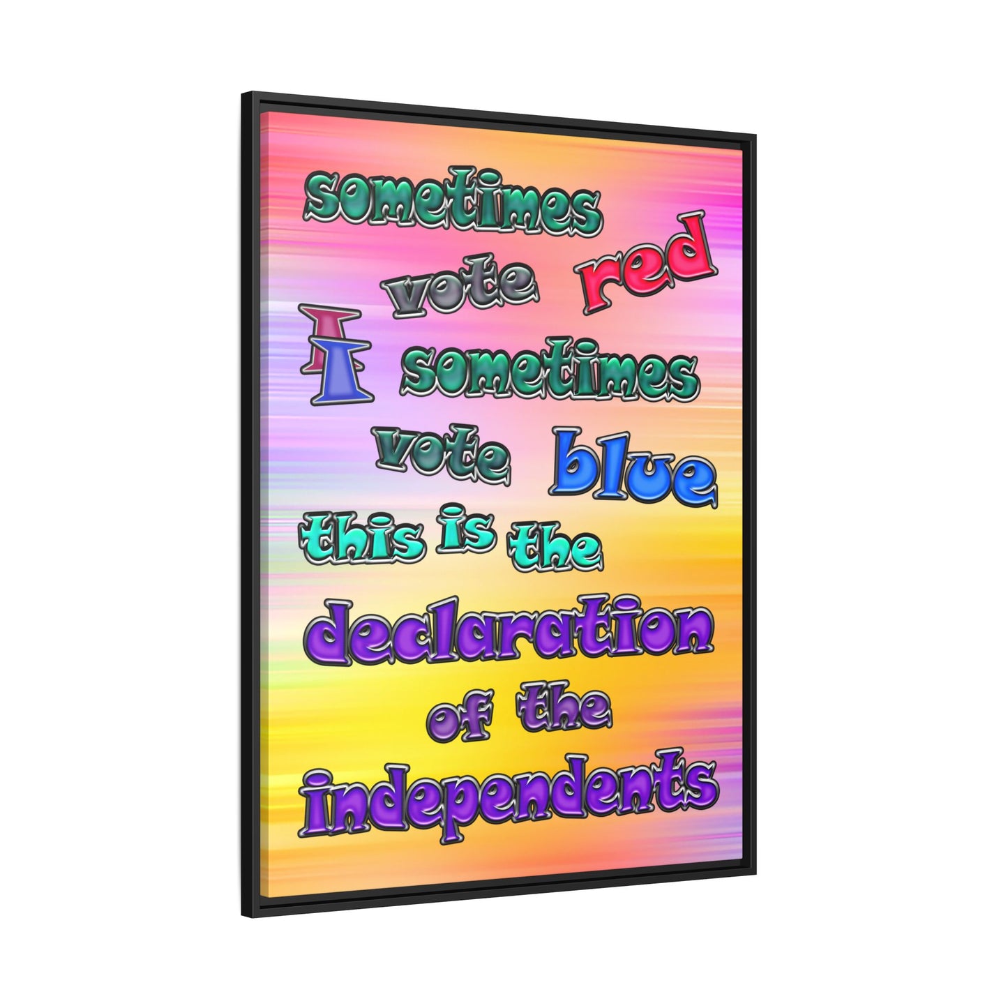declaration of the independents - framed canvas art (color blur)