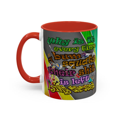 the bum's shit - Accent Mug (rainbow split)