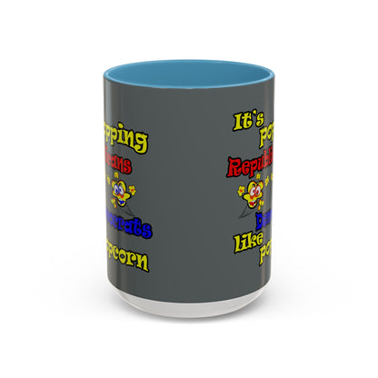 popping like popcorn - Accent Mug (dark grey)