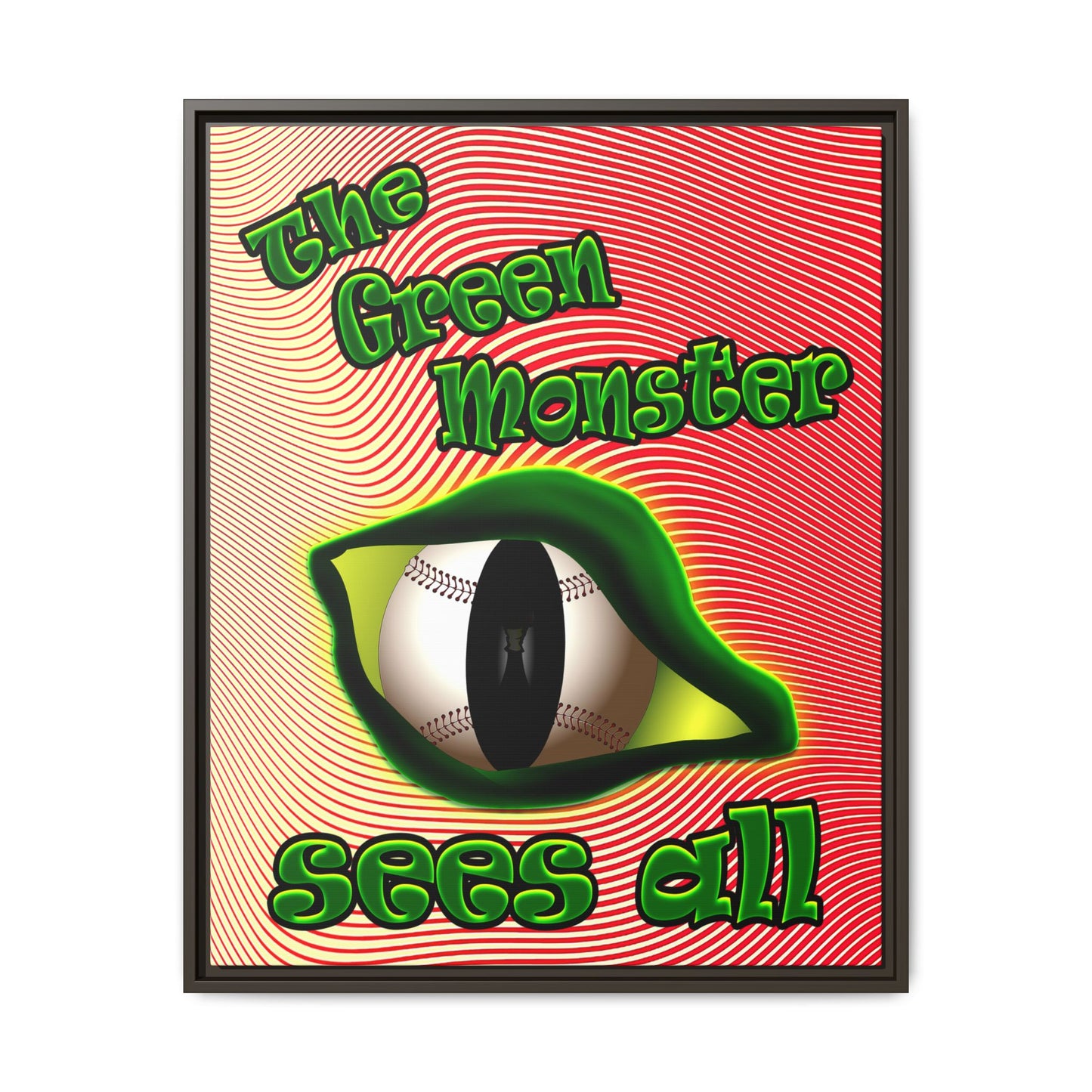 green monster - framed canvas art (yellow-orange wave)
