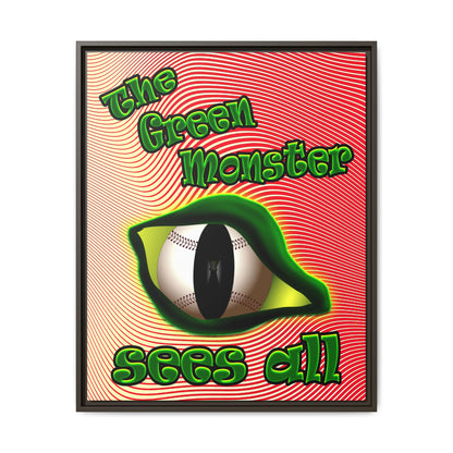 green monster - framed canvas art (yellow-orange wave)