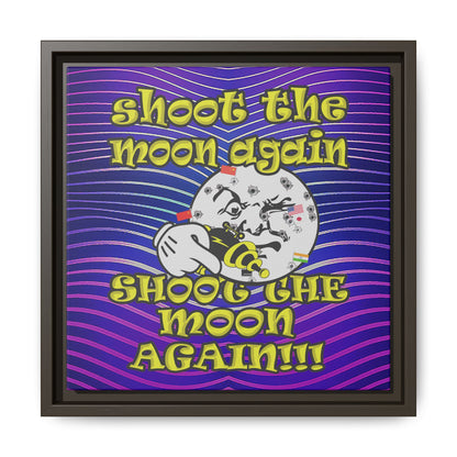 shoot the moon again - framed canvas art (purple wave)
