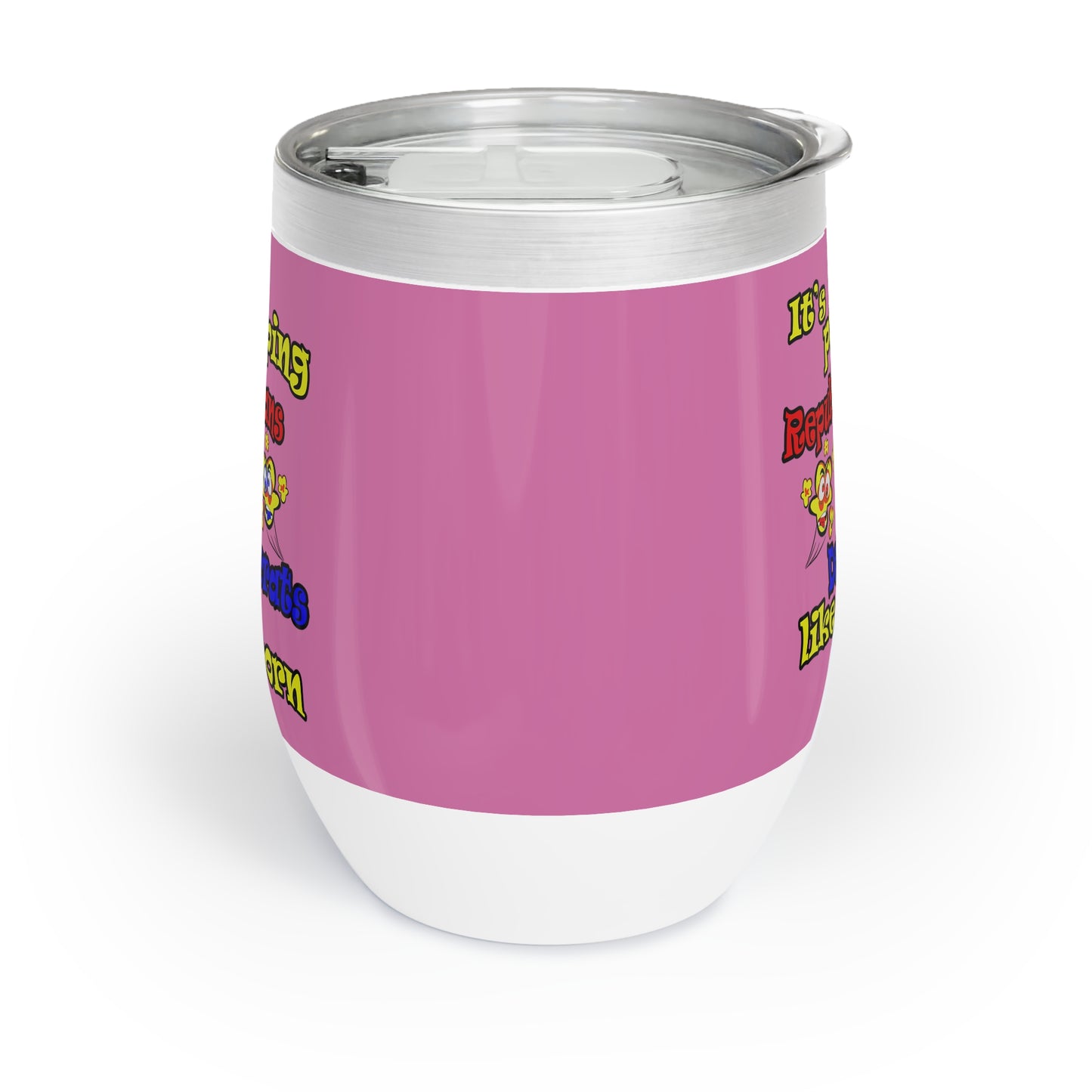 popping like popcorn - Chill Wine Tumbler (light pink)