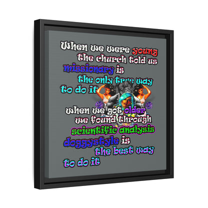 doggystyle - framed canvas art (dark grey)