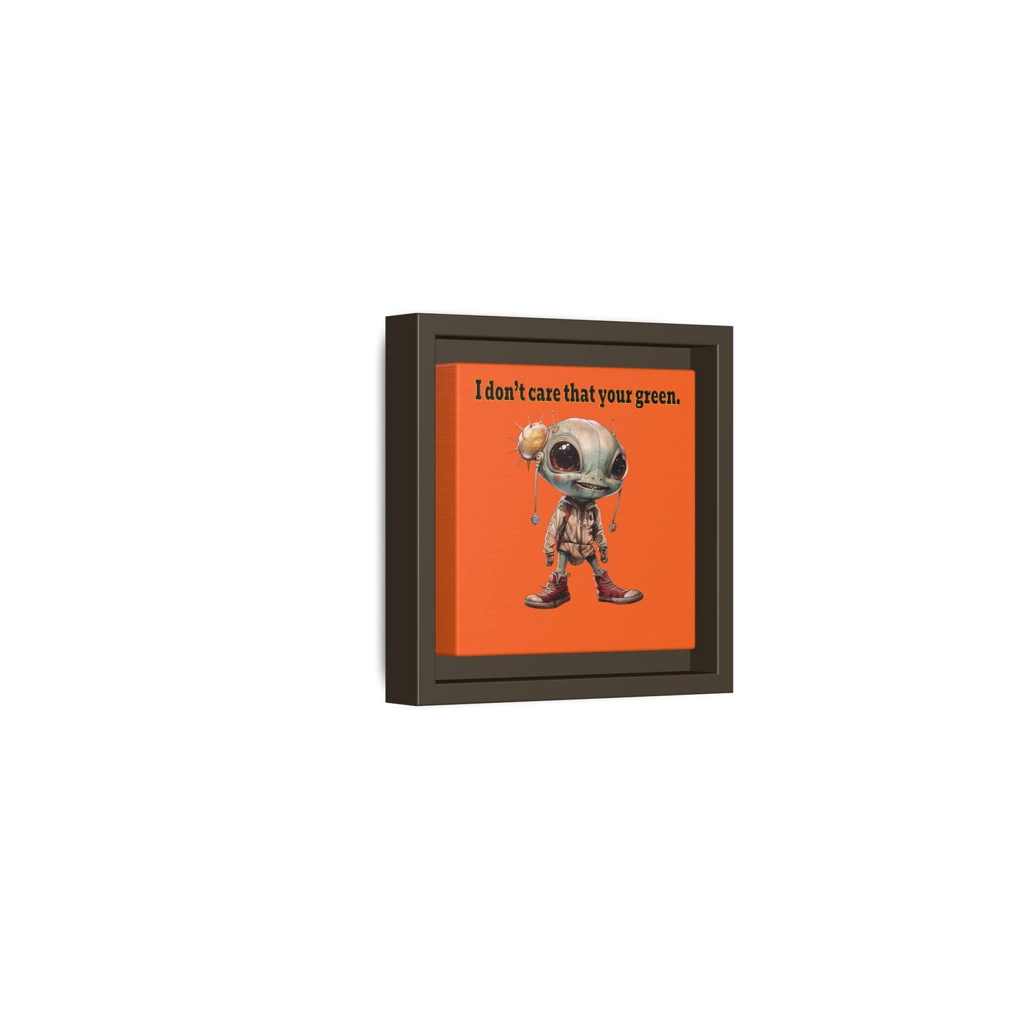 I don't care that your green - framed canvas art (orange)