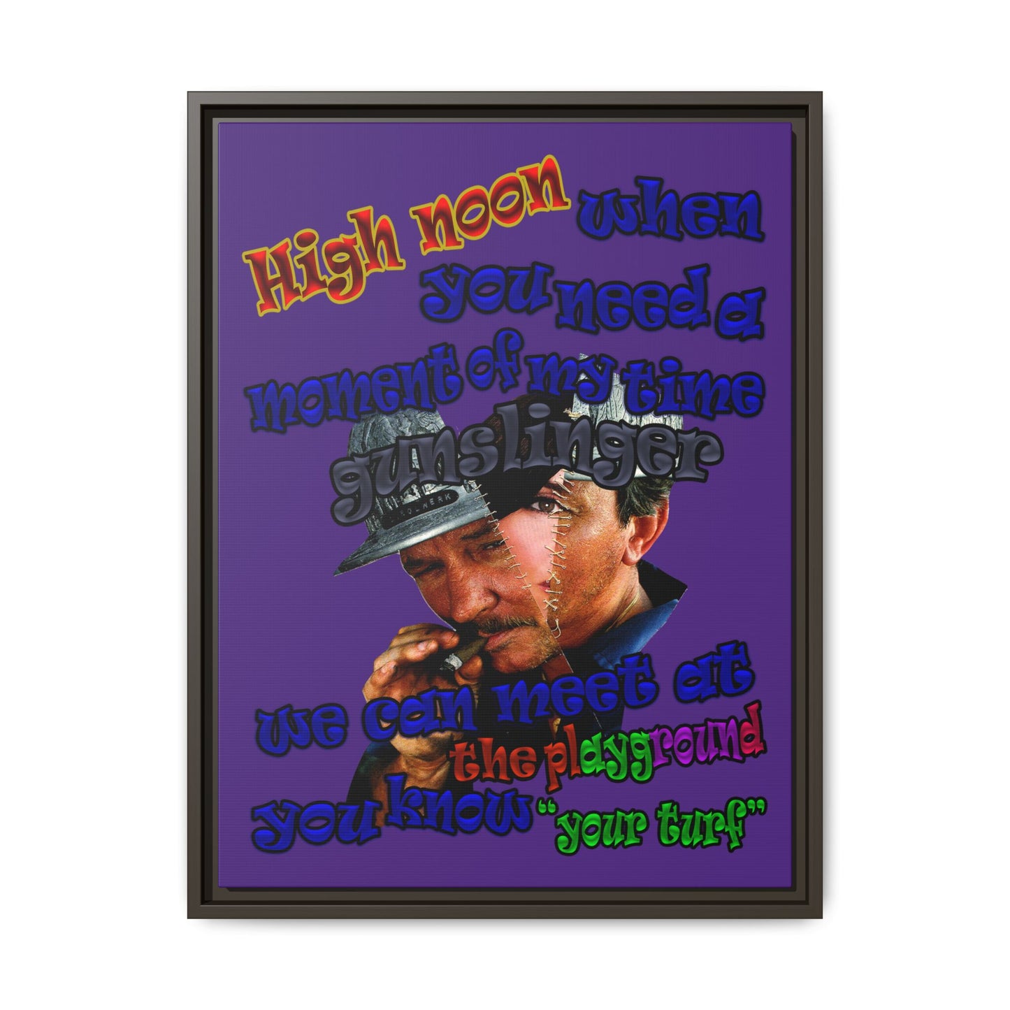high noon - framed canvas art (purple)