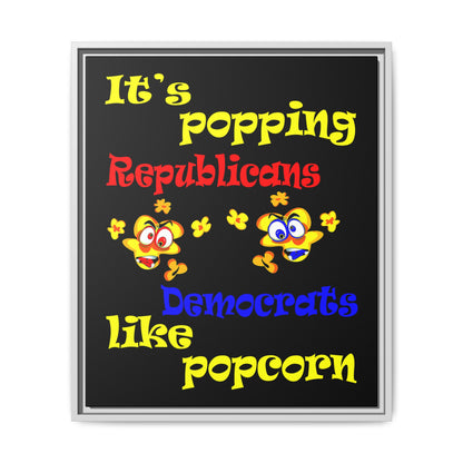 popping like popcorn - framed canvas art (black)