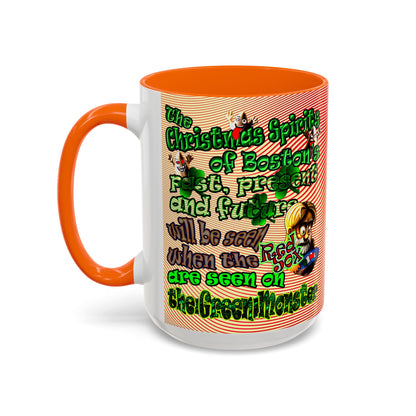 christmas spirits of boston - Accent Mug (yellow-orange wave)