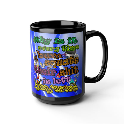 the bum's shit - Black Mug (blue-white wave)