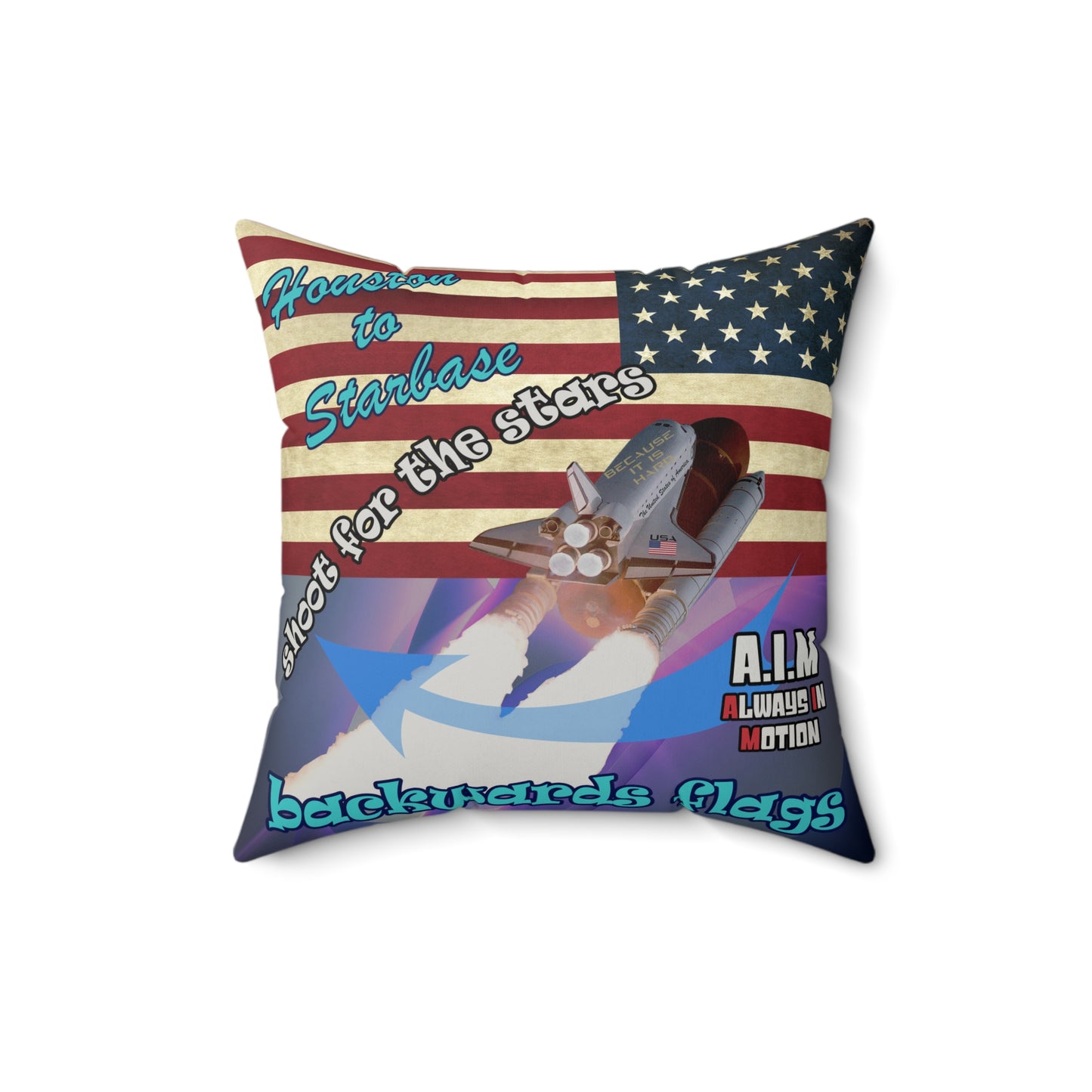 shoot for the stars - Faux Suede Square Pillow - (grey-pink wave)