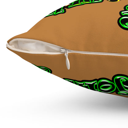 og - Spun Polyester Square Pillow - (light brown)