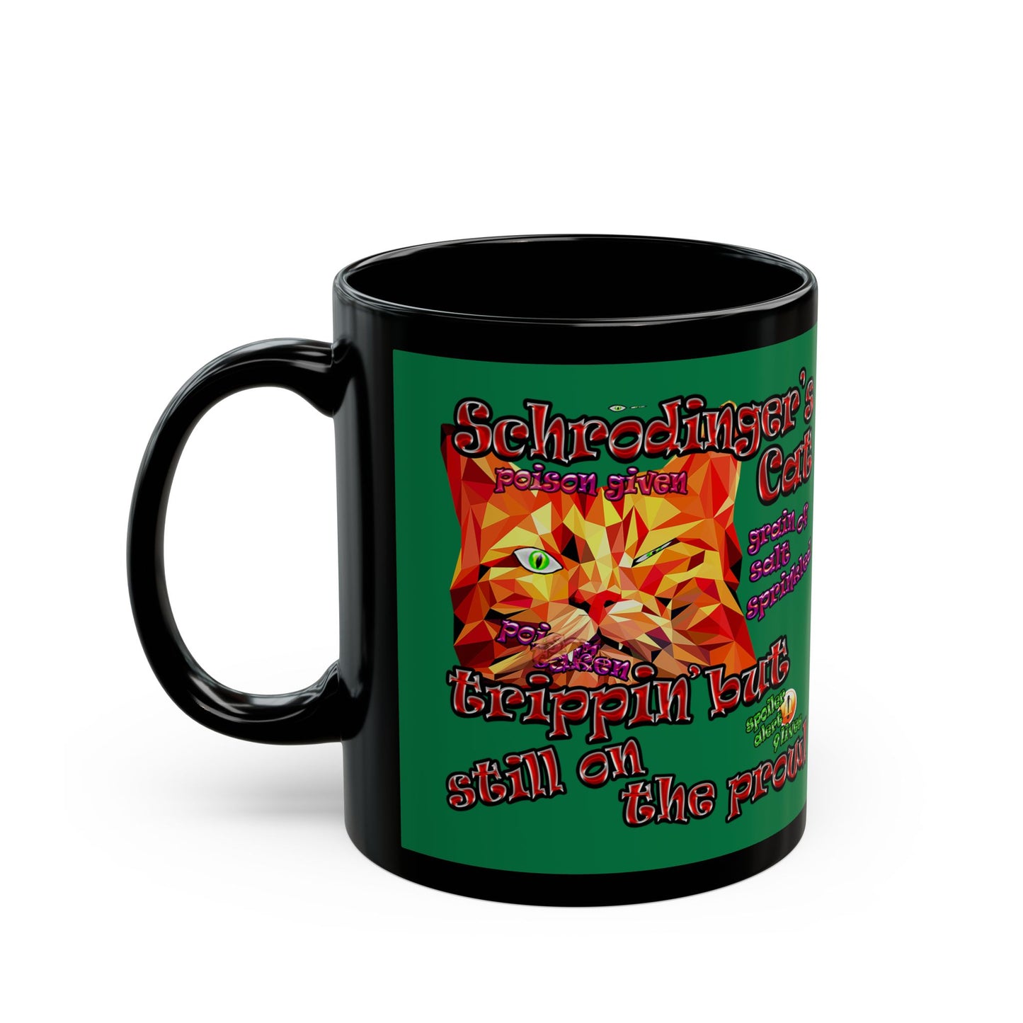 schrodinger's cat - Black Mug (dark green)