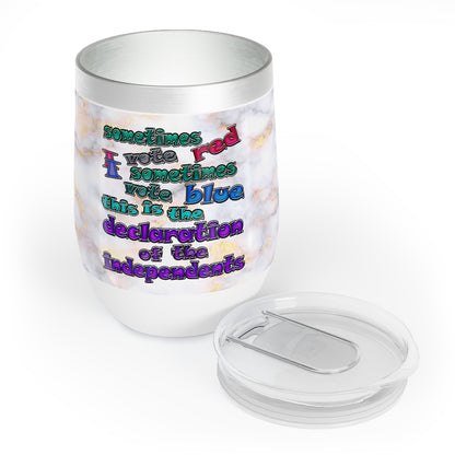 declaration of the independents - Chill Wine Tumbler (white marble)