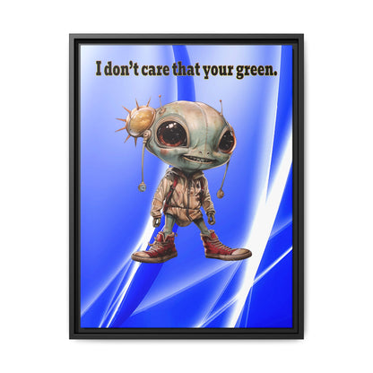 I don't care that your green - framed canvas art (blue-white wave)