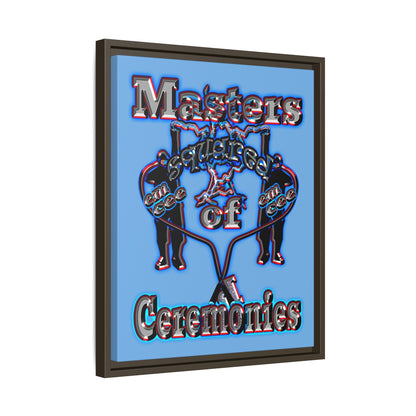 em cee squared - framed canvas art (light blue)