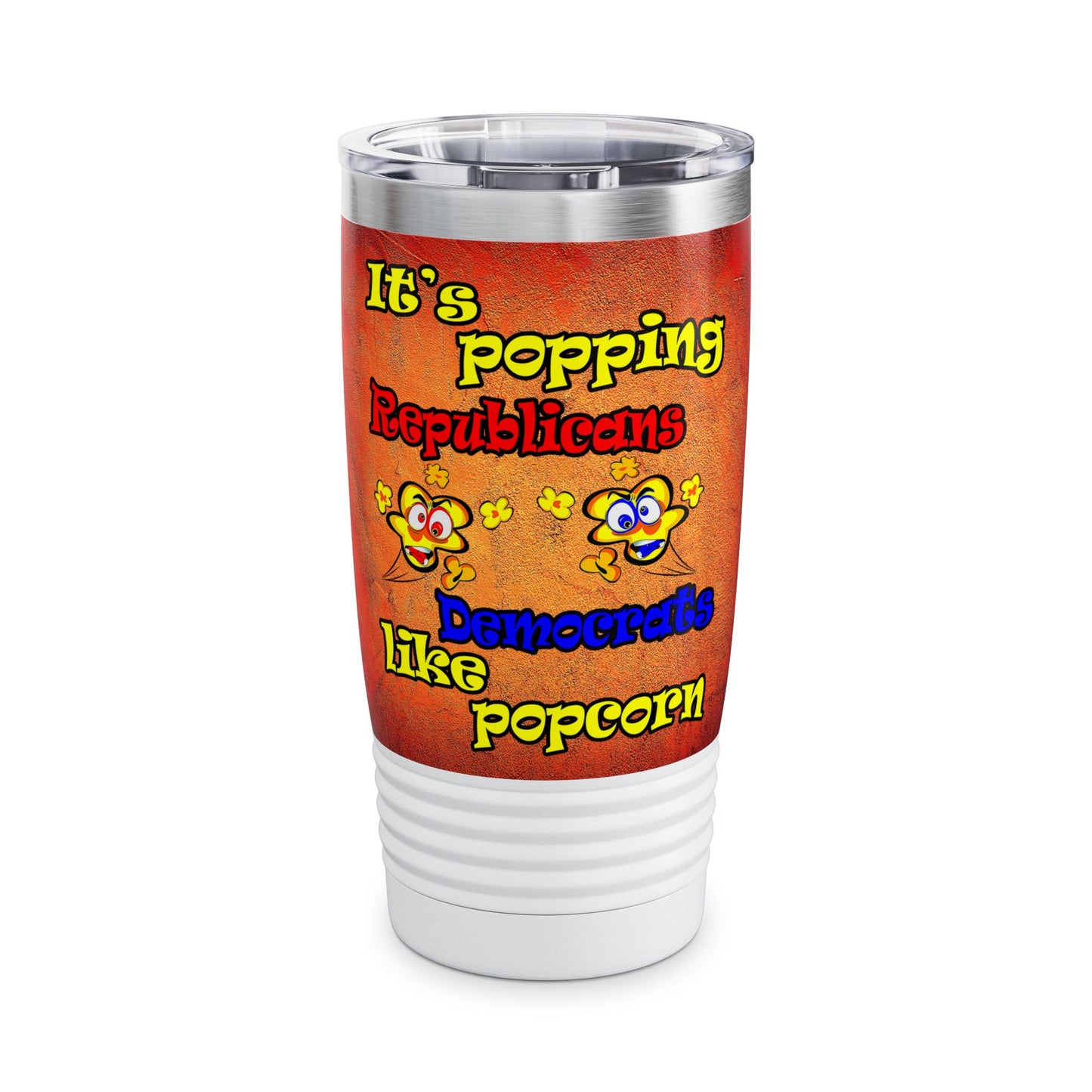 popping like popcorn - Ringneck Tumbler, 20oz (burnt orange)