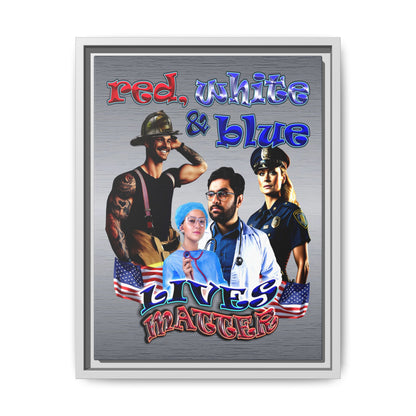 rw&b lives matter - framed canvas art (brushed nickel)