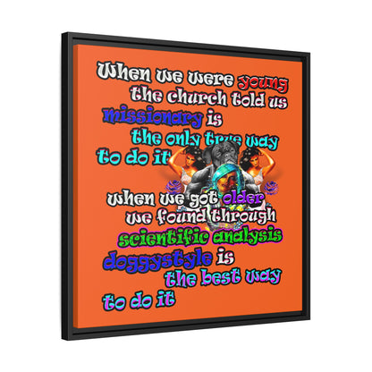 doggystyle - framed canvas art (orange)