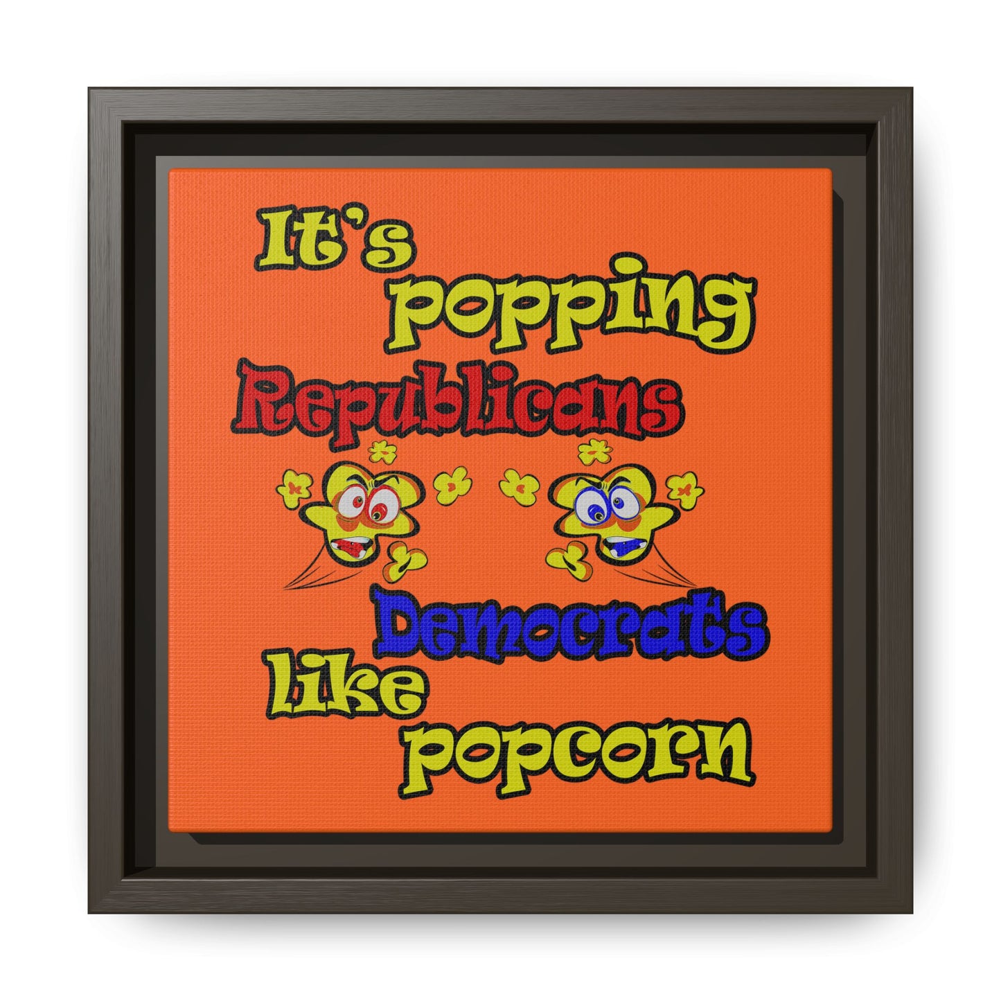 popping like popcorn - framed canvas art (orange)