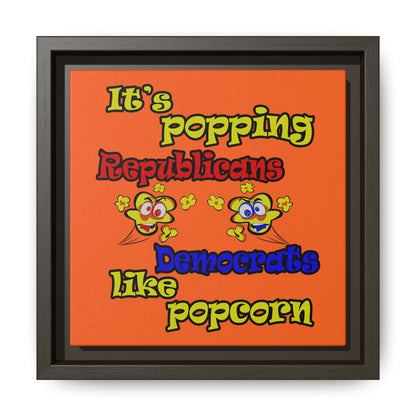popping like popcorn - framed canvas art (orange)