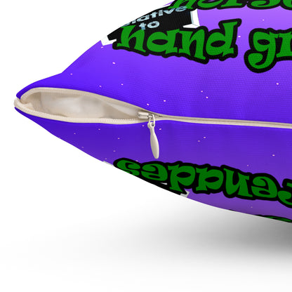 my luck - Spun Polyester Square Pillow - (purple-pink wave)