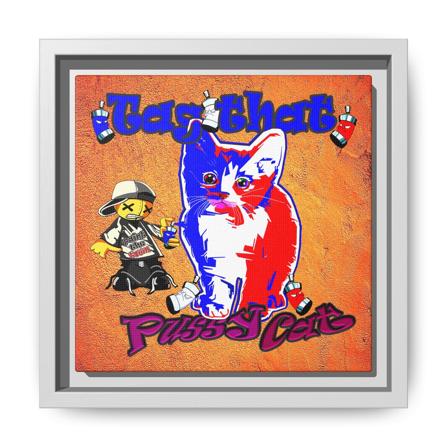 tag that - framed canvas art (burnt orange)