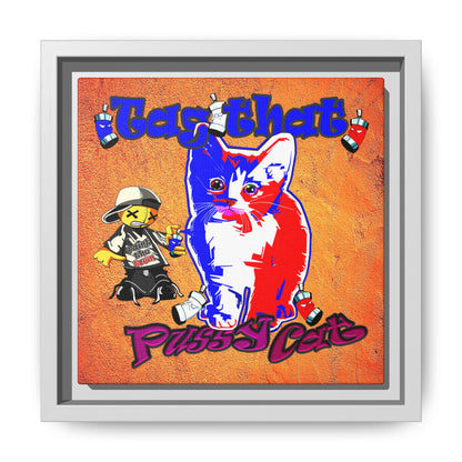 tag that - framed canvas art (burnt orange)