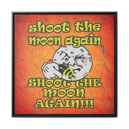 shoot the moon again - framed canvas art (burnt orange)