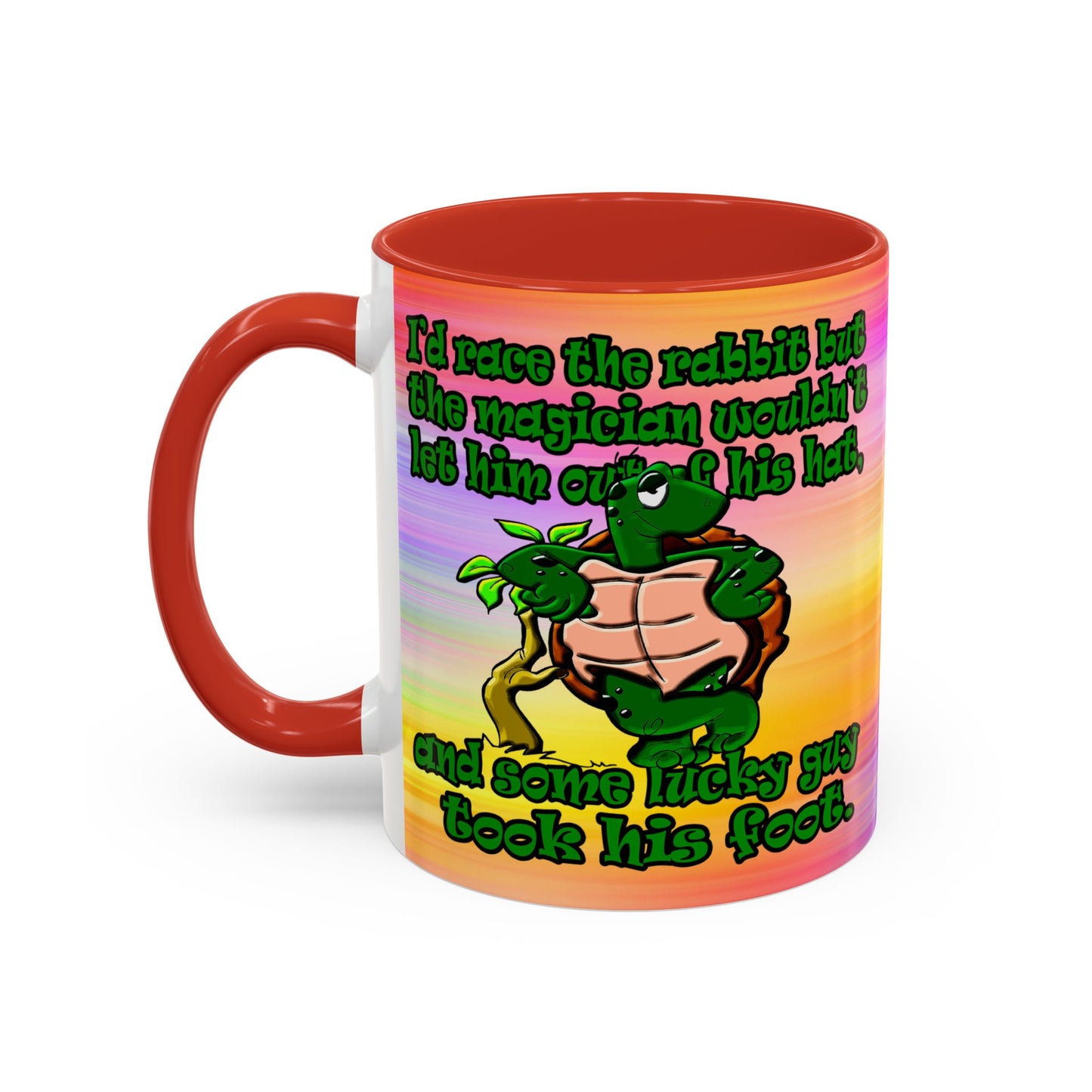 turtle race - Accent Mug (color blur)
